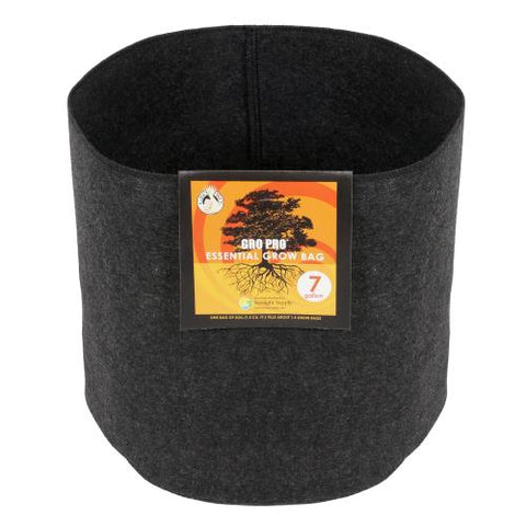 Gro Pro Essential Round Fabric Pot - Black 7 Gallon (84/Cs)